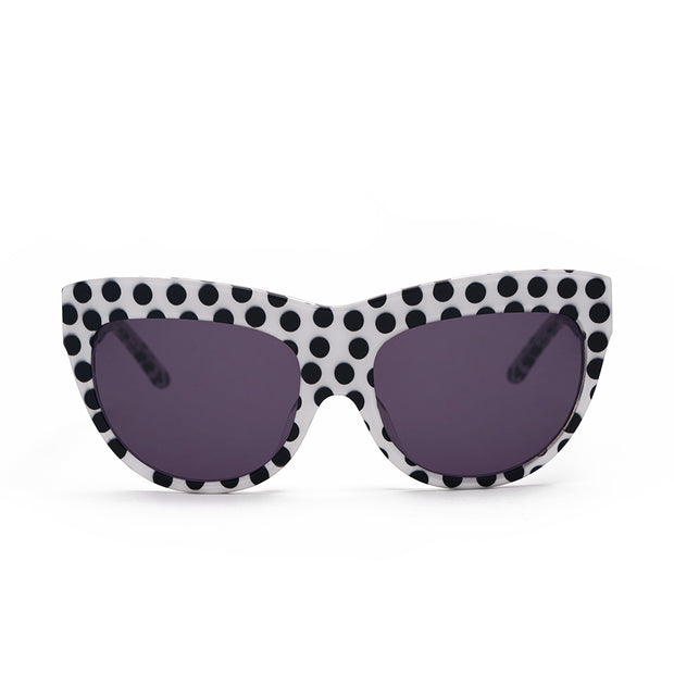 Cat Eye Sunglasses for Women in Polka Dot Black Color