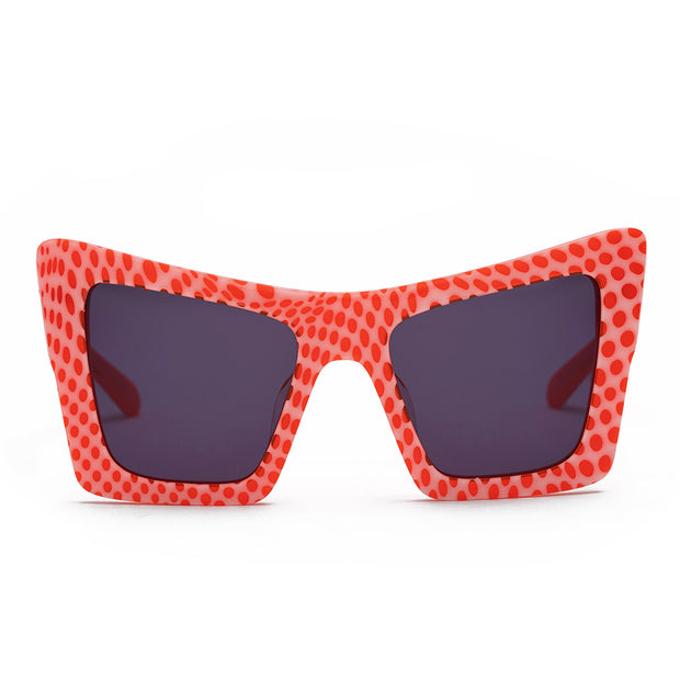  Stylistic Savvy Sunglasses in Polka Dot Orange