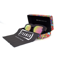 Microdot Black Sunglasses for Men  in Pink and Yellow Shade