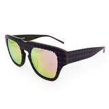 Microdot Black Framed Sunglasses Men k in Pink and Yellow Shade