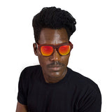 Microdot Pink  Bold Framed Sunglasses for men in Red and Yellow Shade