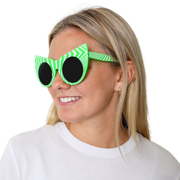 Cat Eye Shaped Oversized Framed Eyeglasses For Women in Spearmint Green Color 
