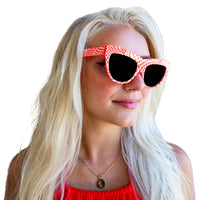 Cat Eye Shaped Frames For Women Polka Dot Orange  Color