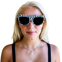 Cat Eye Shaped Eyeglasses For Women Polka Dot Black  Color